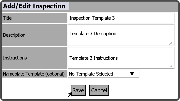 Add Inspection Template